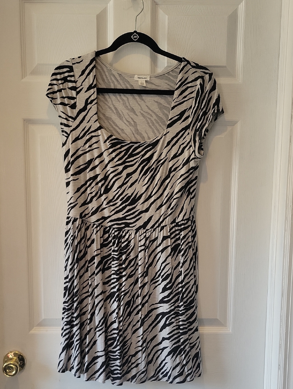 Zebra Print Scoop Neck Dress